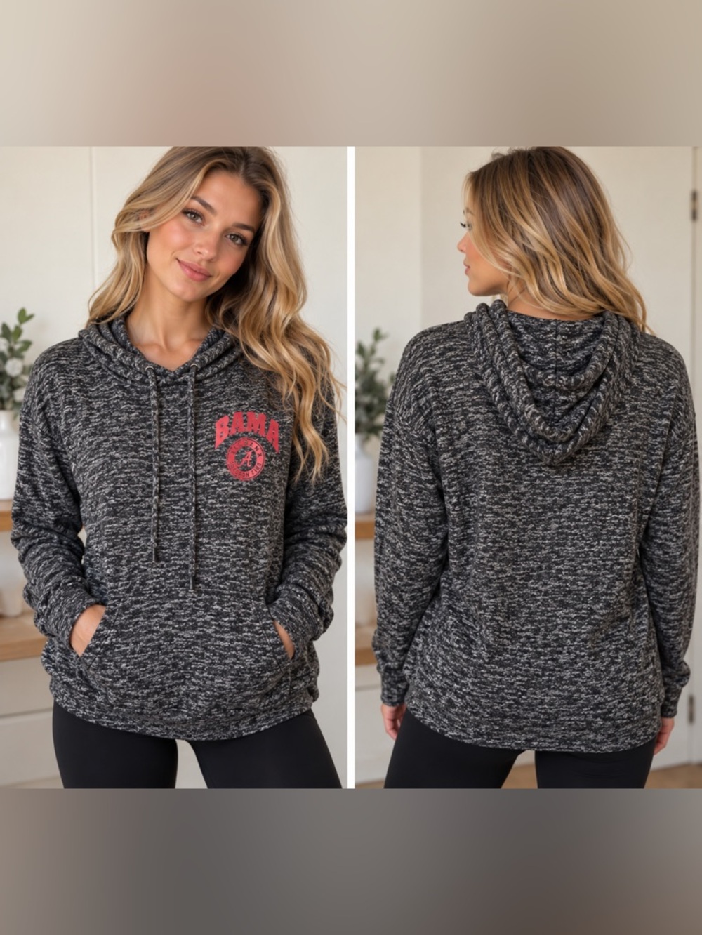 Tailgate Alabama Crimson Tide BAMA Graphic Charcoal Heather Hoodie